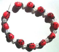 12 12x9mm Opaque Red Lampwork Ladybug Beads